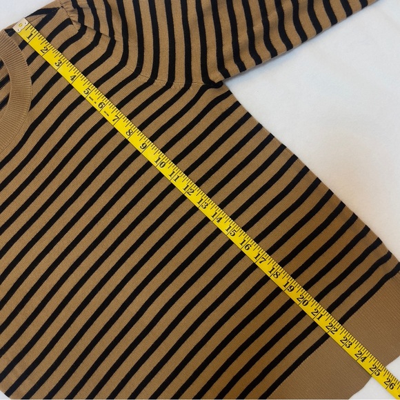 LOFT Tan and Black Classic Striped Sweater Women’s Medium - Picture 11 of 11